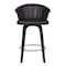 Armen Living Ashley Wood Back 30" Swivel Brown Faux Leather Bar Stool LCASBAWABR30 - alternate 2